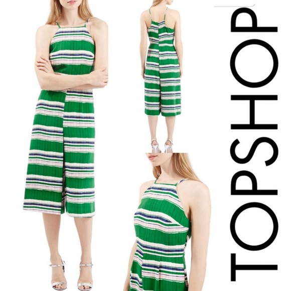TOPSHOP High Neck Culotte Jumpsuit Romper Sz 6 - Picture 1 of 8